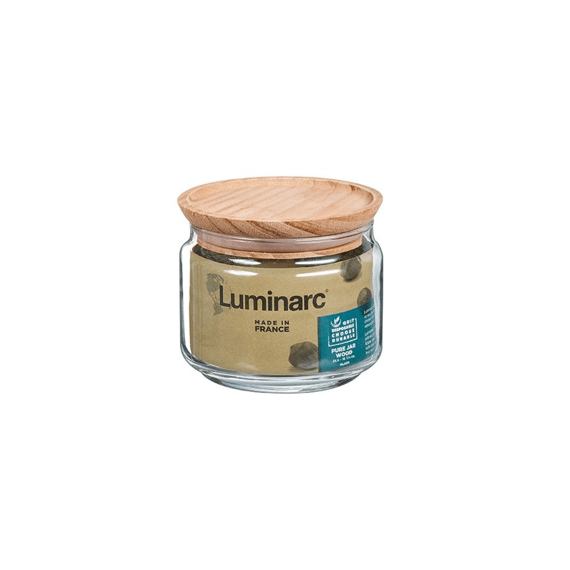 Luminarc Pure Jar Voorraadpot Glas Houten Deksel 0,50L
