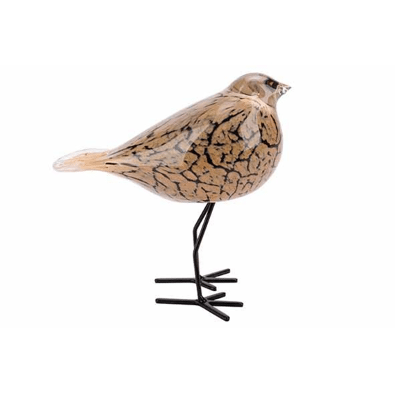 Kerst Decoratie Vogel Glas 17x9x15cm Beige