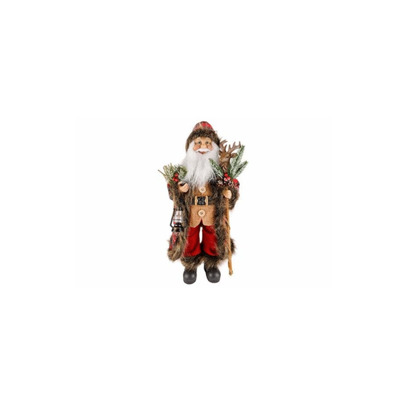 Kerstman Checkers 25x15x46cm Rood/Groen