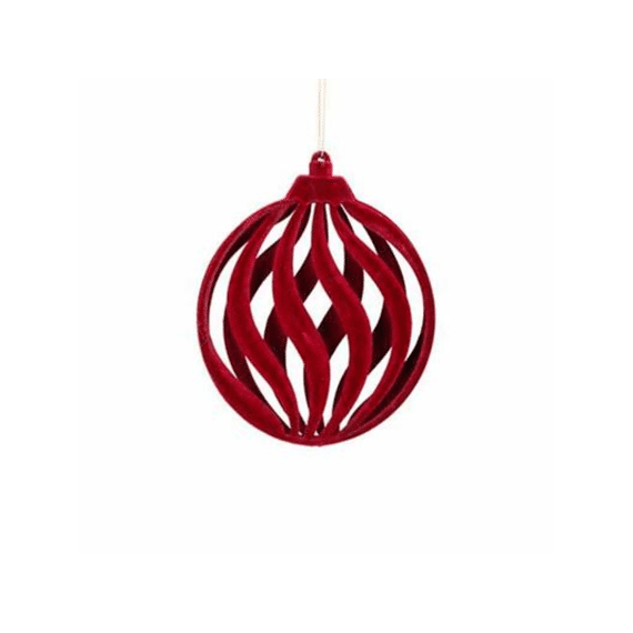 Kerst Hanger Flocked 13x16cm Bordeaux