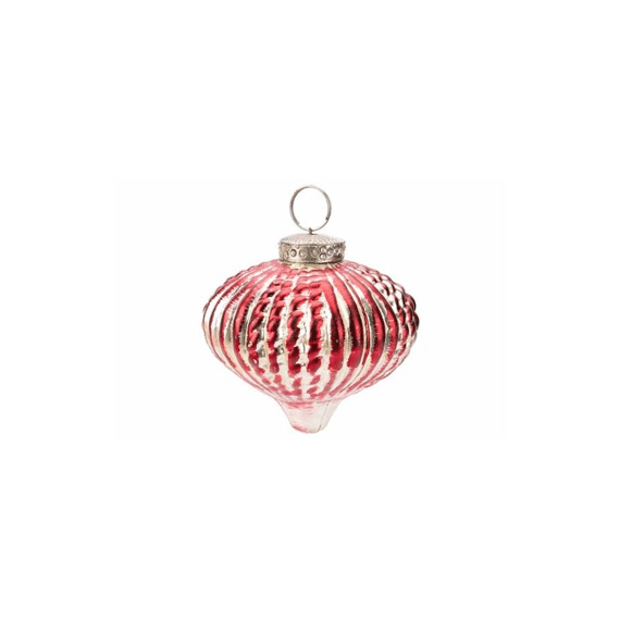 Kerst Hanger Tol Glas 8x8x8cm Antique Gold