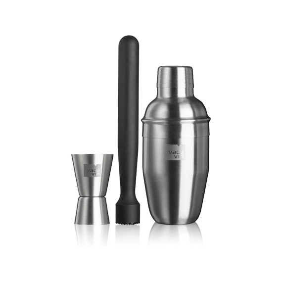 VacuVin Cocktailset Basic 3-delig Shaker/Stamper/Cocktailmaatje