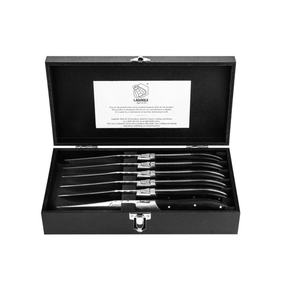 Laguiole Luxury Line Steakmes 6stuks Zwart