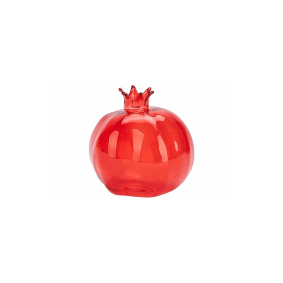 Kerst Vaas Grapefruit Rond Glas 11x11x11cm Rood