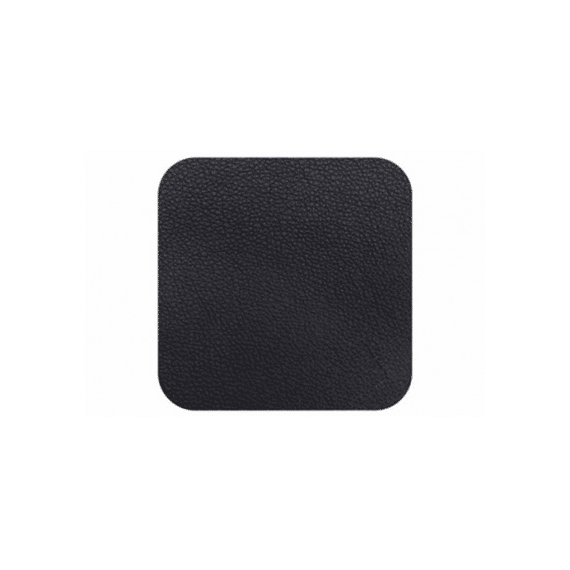 Cosy and Trendy Glasonderzetter Leder 10cm 4stuks Zwart
