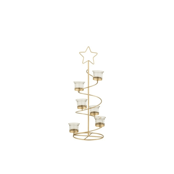 J-Line Theelichthouder Spiraalboom 20x50cm