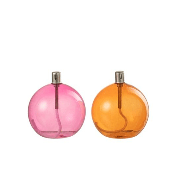 J-Line Olielamp Oranje/Roze Small 10x11cm