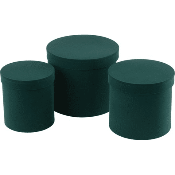 J-line Doos Rond Hoog Fluweel M Groen Papier