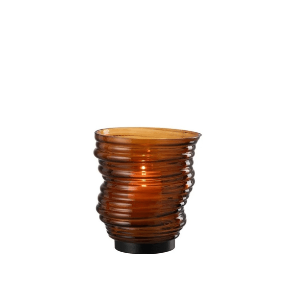 J-line Vaas Tornado Glas S Bruin 16x16x17cm