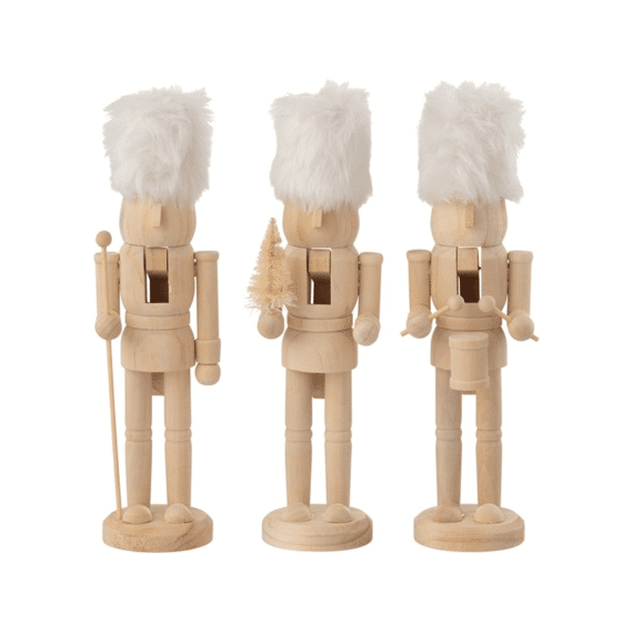 J-line Notenkrakers Set in doos Hout / Bont 4x3,5x13cm