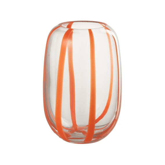 J-Line Vaas Pop Art Lijnen Oranje Small 4,72x6,3cm