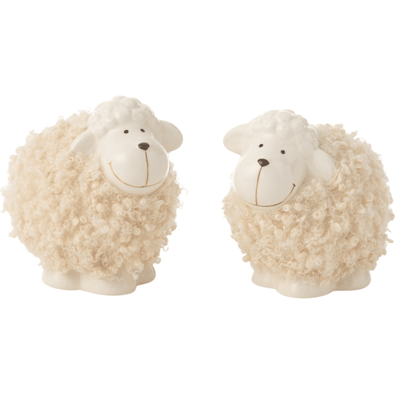 J-line Schaap Porselein M Assortiment Wit 12,5x9x12,5cm