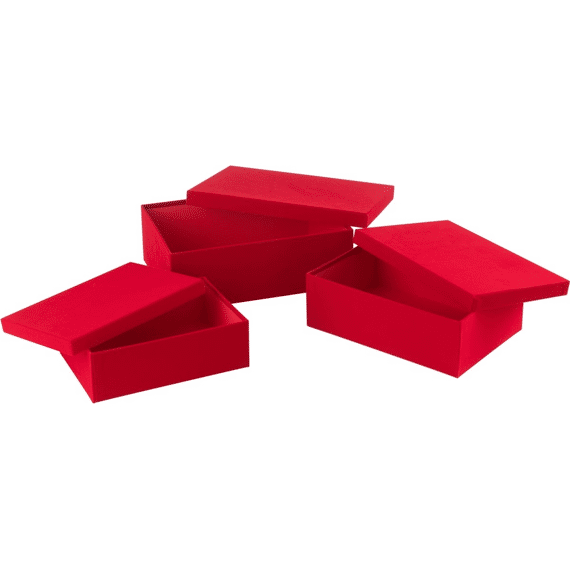 J-line Rechthoekige Doos Fluweel M Rood Papier