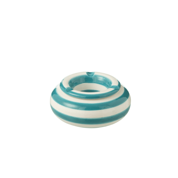 J-Line Asbak Granada Aqua Gestreept