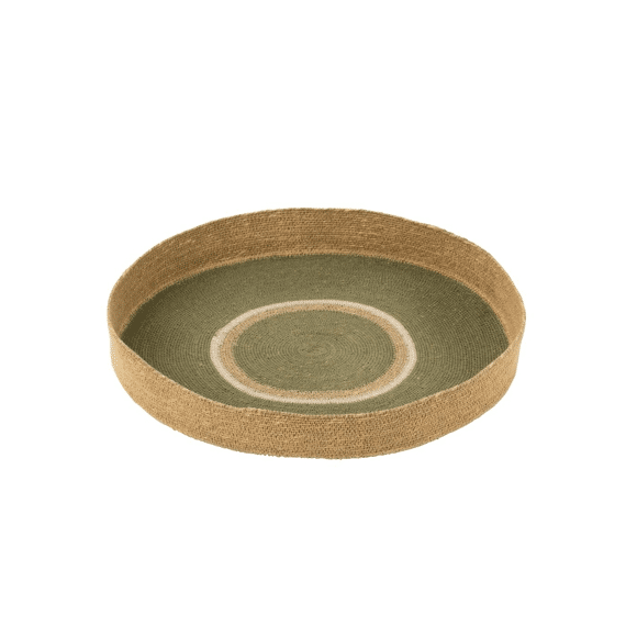 J-Line Plateau Rond Zeegras 50cm Groen Natuur