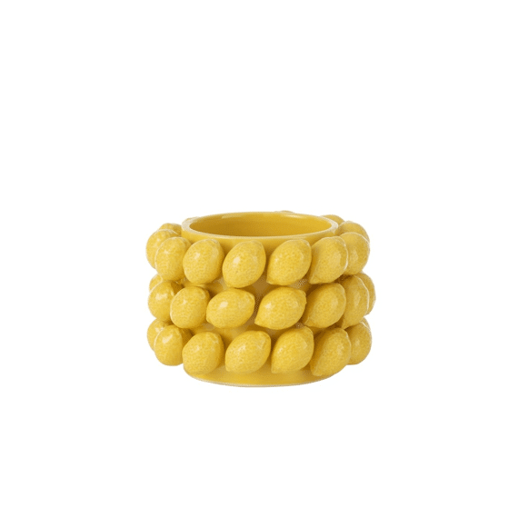 J-Line Bloempot Citroen AO Geel Small 15,5cm