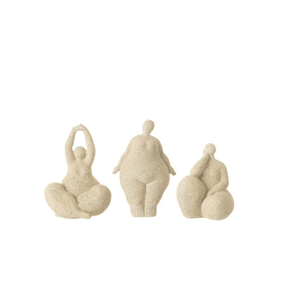 J-Line Decoratie Figuur Moderne Vrouw Beige 11,5x10x15,5cm Assortiment