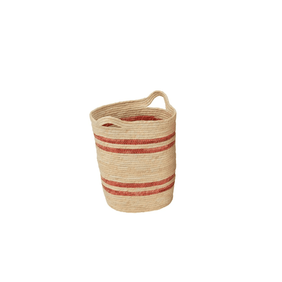 J-Line Mand Mais Gestreept met Handvat Small Natuur Rood