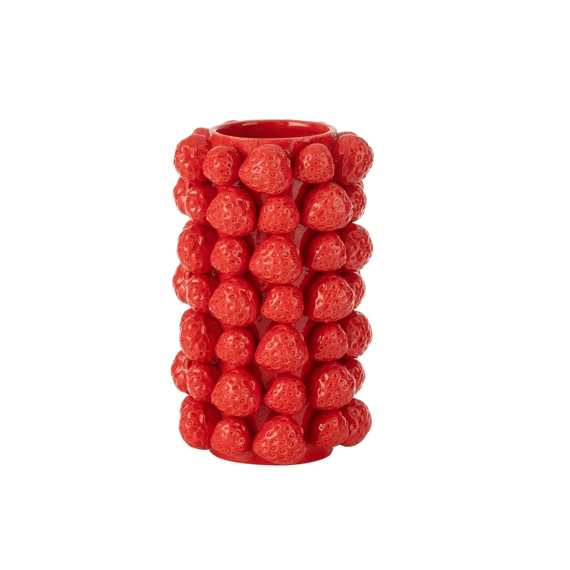 J-Line Vaas Aardbei AO Rood 26cm