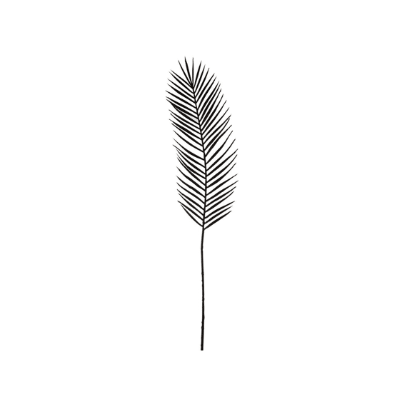 J-Line Tak Palm Glitter Plastiek Zwart