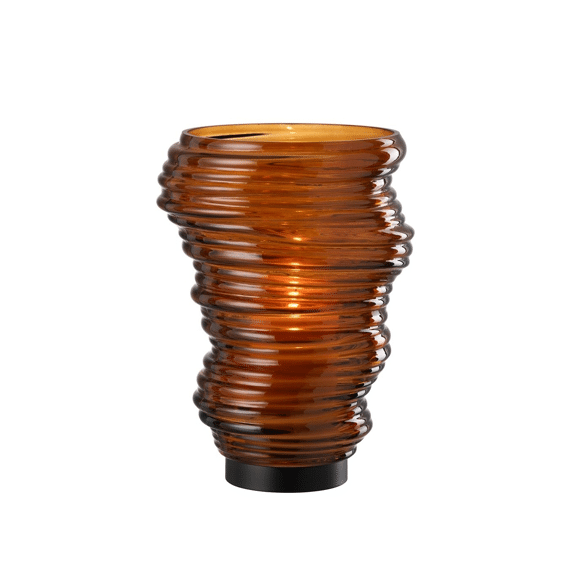 J-line Vaas Tornado Glas L Bruin 20x20x27,5cm
