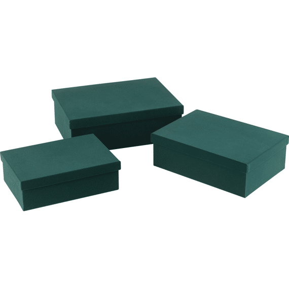 J-line Rechthoekige Doos Fluweel L Groen Papier