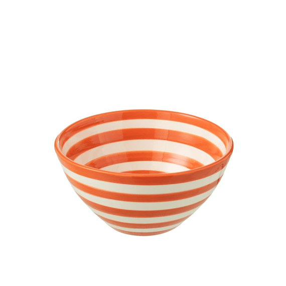 J-Line Bowl Granada Oranje Gestreept 22cm