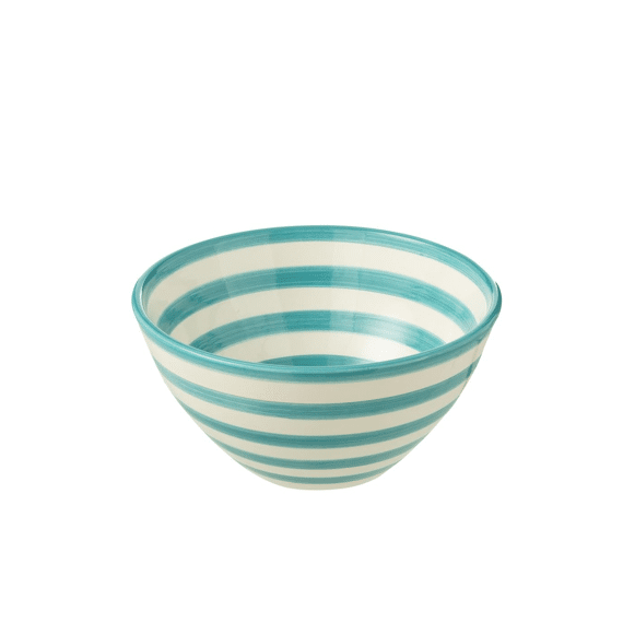 J-Line Bowl Granada Aqua Gestreept 22cm