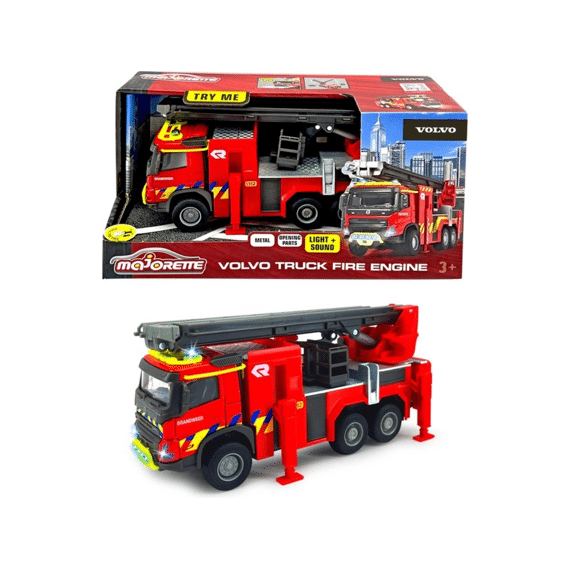 Majorette Volvo Brandweer Ladderwagen Met Licht en Geluid