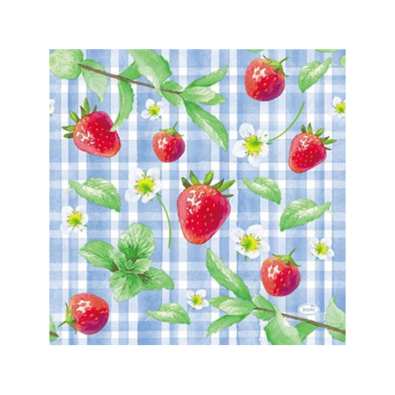 Duni Servetten 33x33cm 20stuks Strawberry Picnic