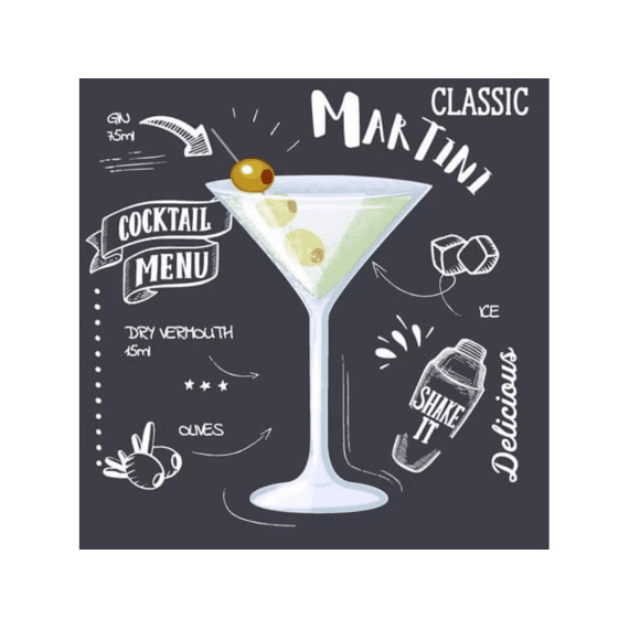 Duni Servetten 24x24cm 20stuks Martini Black