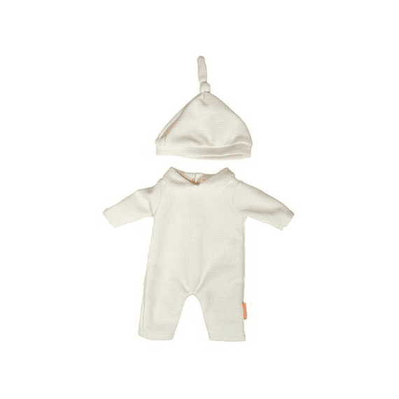 Miniland Pyjama Met Muts Ecru 38cm