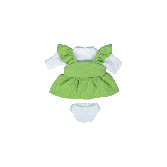 Miniland Kleedje Groen En T-shirt Wit 38cm