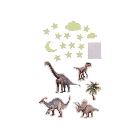 Glow in The Dark Muursticker Dino Assortiment