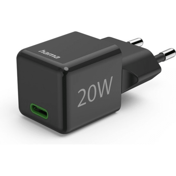 Hama Super Mini Snellader Usb-c Pd/qualcomm 20w Zwart