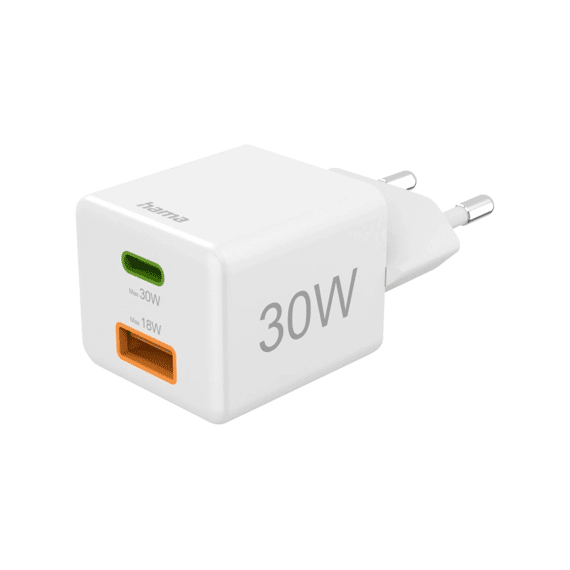 Hama Mini Snellader Usb-c + Usb-a 45w Wit