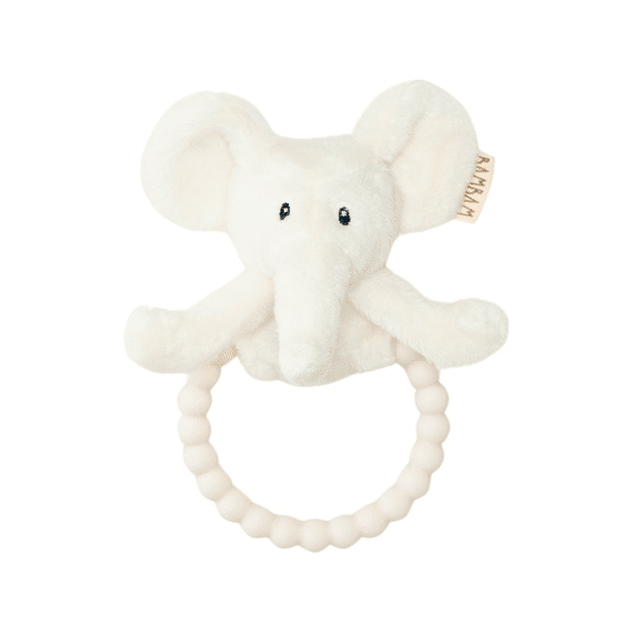 Bambam Rammelaar Elephant Recycled Wit 15cm