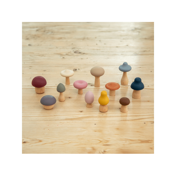 Tickit Paddestoelen Set Silisoft Aardekleuren 12stuks