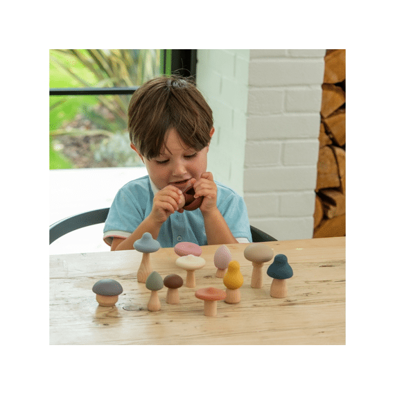 Tickit Paddestoelen Set Silisoft Aardekleuren 12stuks