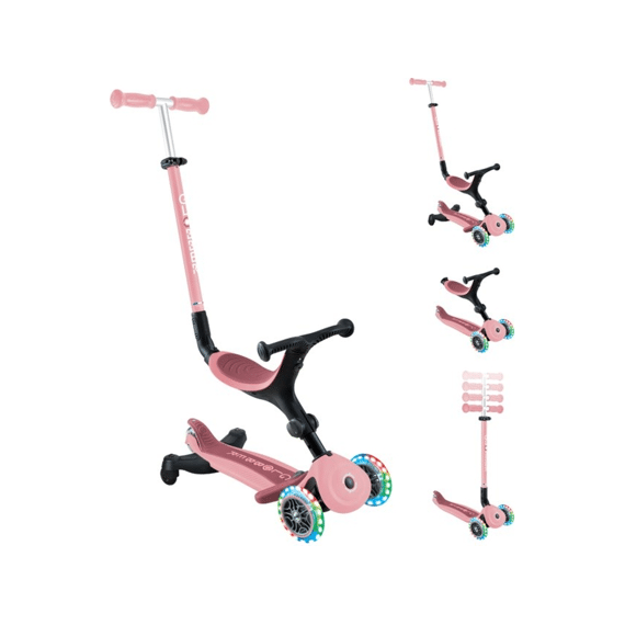 Globber Step Go Up Active Lights Pastel Pink 360