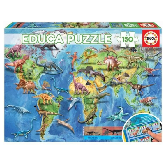 Educa Puzzel Wereldkaart Dinosaurus 150st