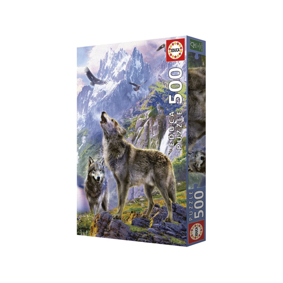 Educa Puzzel Wolven op de rotsen 500st