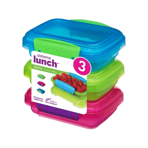 Sistema Trends Lunch set van 3 voorraaddoosjes 200ml Assortiment