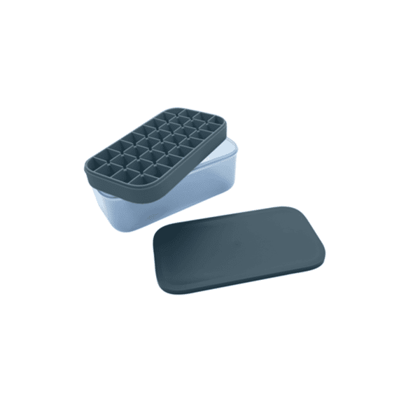 Dotz Ijsblokjesvorm met Ijsbak Silicone Blauw