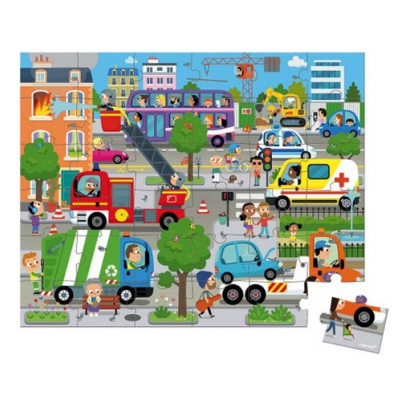 Janod 2644 Puzzel 36st City In Draagkoffer