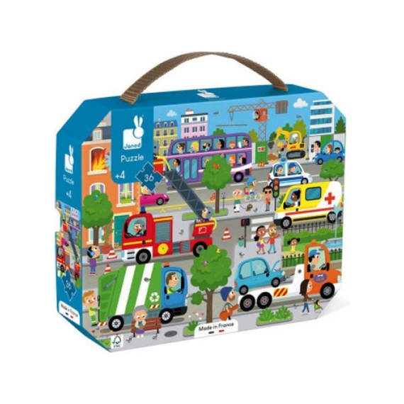 Janod 2644 Puzzel 36st City In Draagkoffer