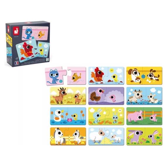Janod Puzzel 24x2st Ouders en babydieren