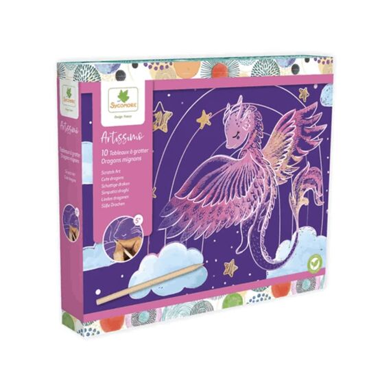 Sycomore Artissimo Scratch Art Schattige Draken