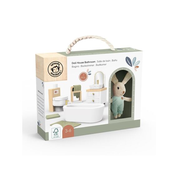 Speedy Monkey Poppenhuis Badkamer Met 1 Konijn