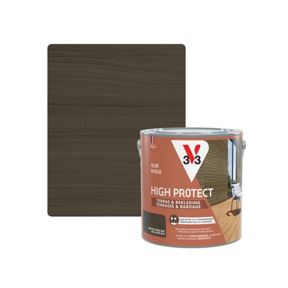 V33 Olie Terras Gevel High Protect Mat Gerookt Grijs 2.5l